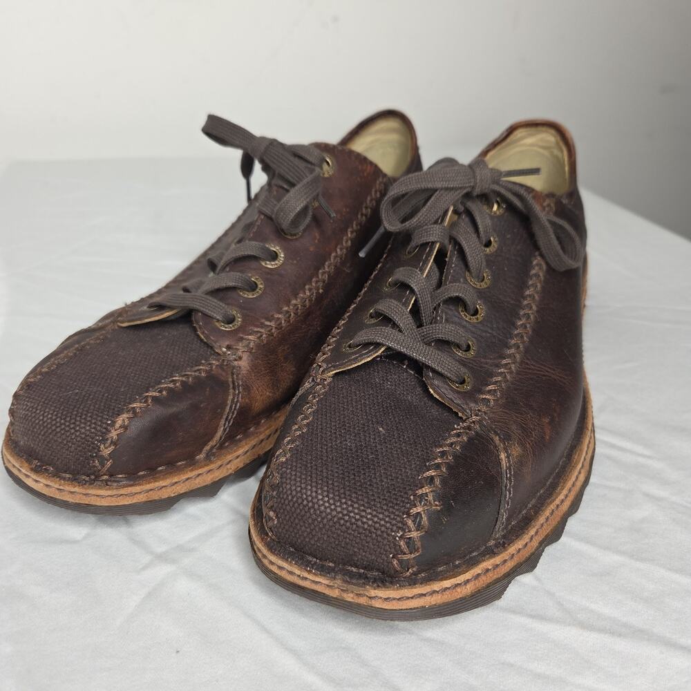 DR. MARTENS Mens Brown Leather Cross Stitch Casual Lace Up Oxford Sneakers 12M